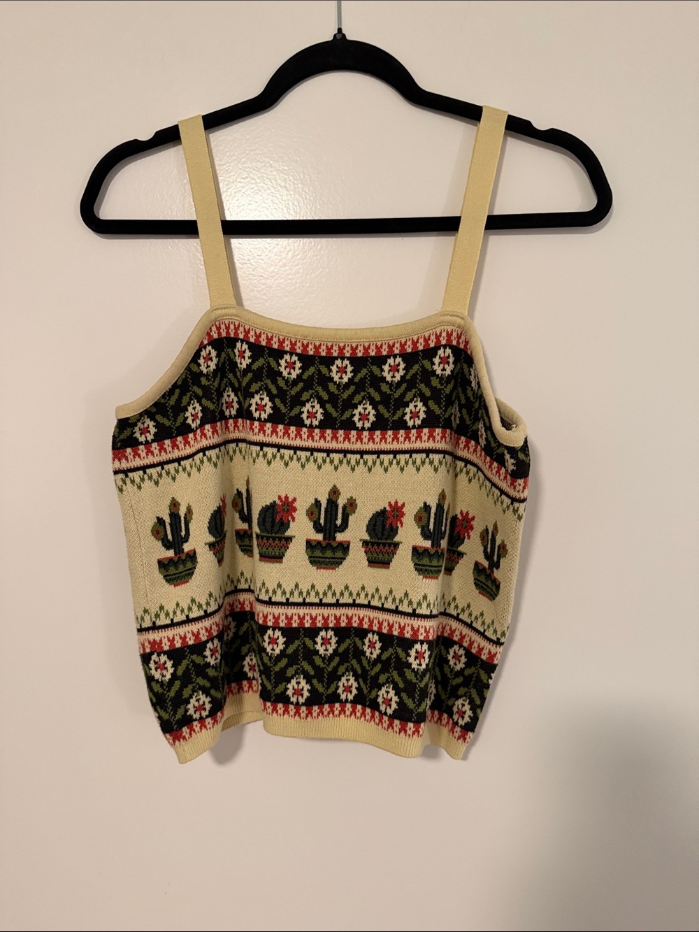 Pilgrim Cream Cactus Knit Tank Top - Women
